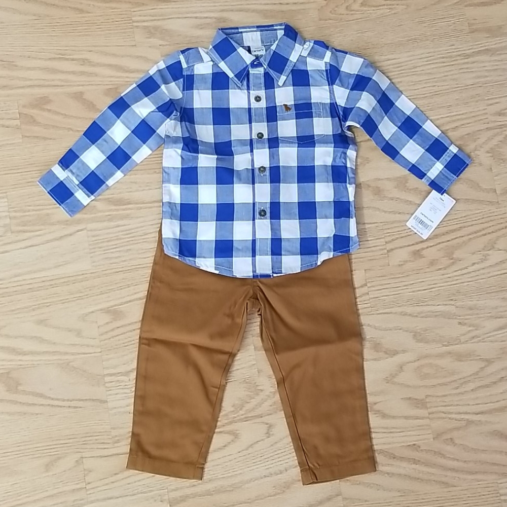 Carter's Plaid Shirt and Pants Set